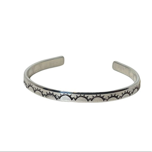 Handmade boho stamped celestial sun pattern‎ stackable adjustable cuff bracelet